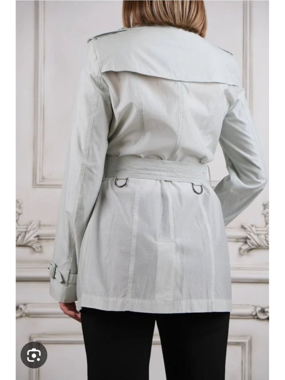 Burberry London Lightweight Cotton Silk Short Trench Coat Jacket US 8 UK 10 - Picture 7 of 16